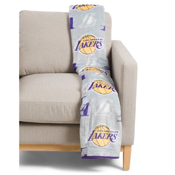 PEGASUS SPORTS Los Angeles Lakers Nba Logo Ultra Cozy Oversized Throw Blanket - Picture 1 of 2